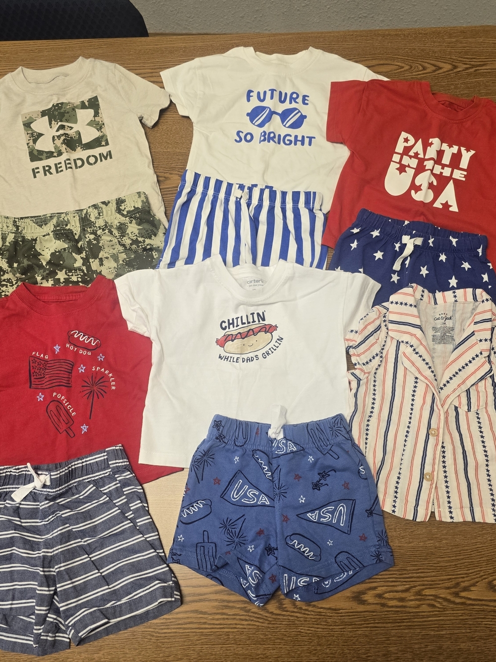 Under Armour & More Baby Boy 12 Month Set Bundle - Red, White & Blue Sets